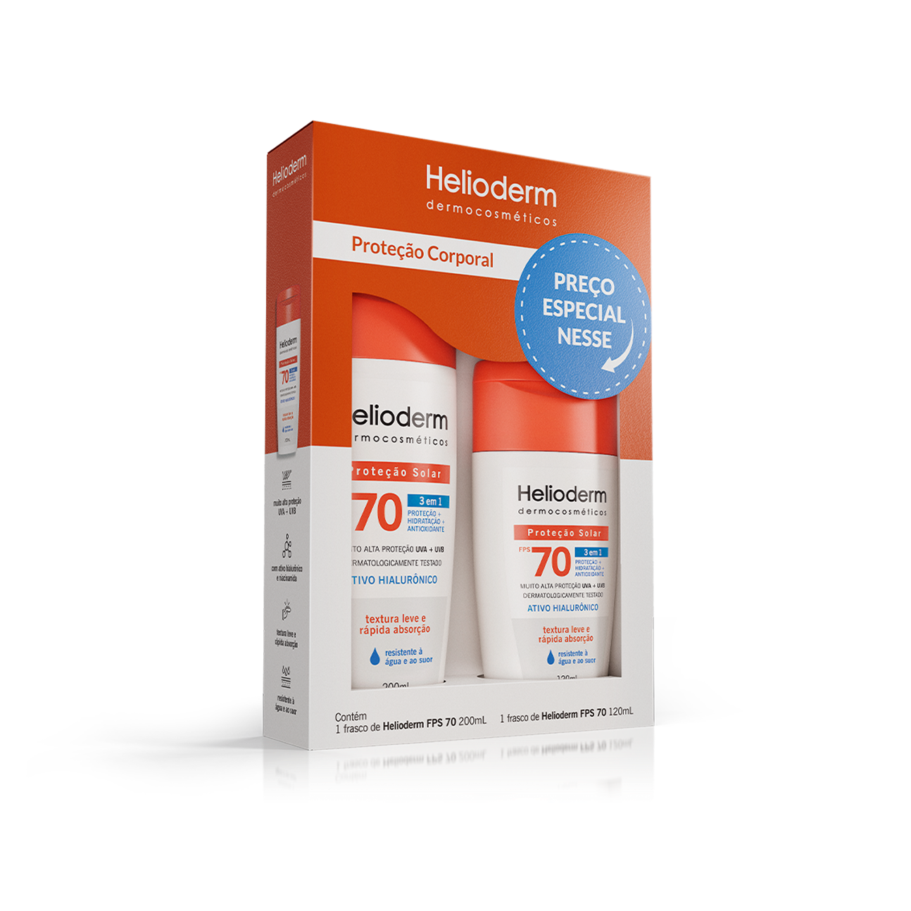 Helioderm Kit Sabonete Líquido Facial + Facial FPS 50 cor média