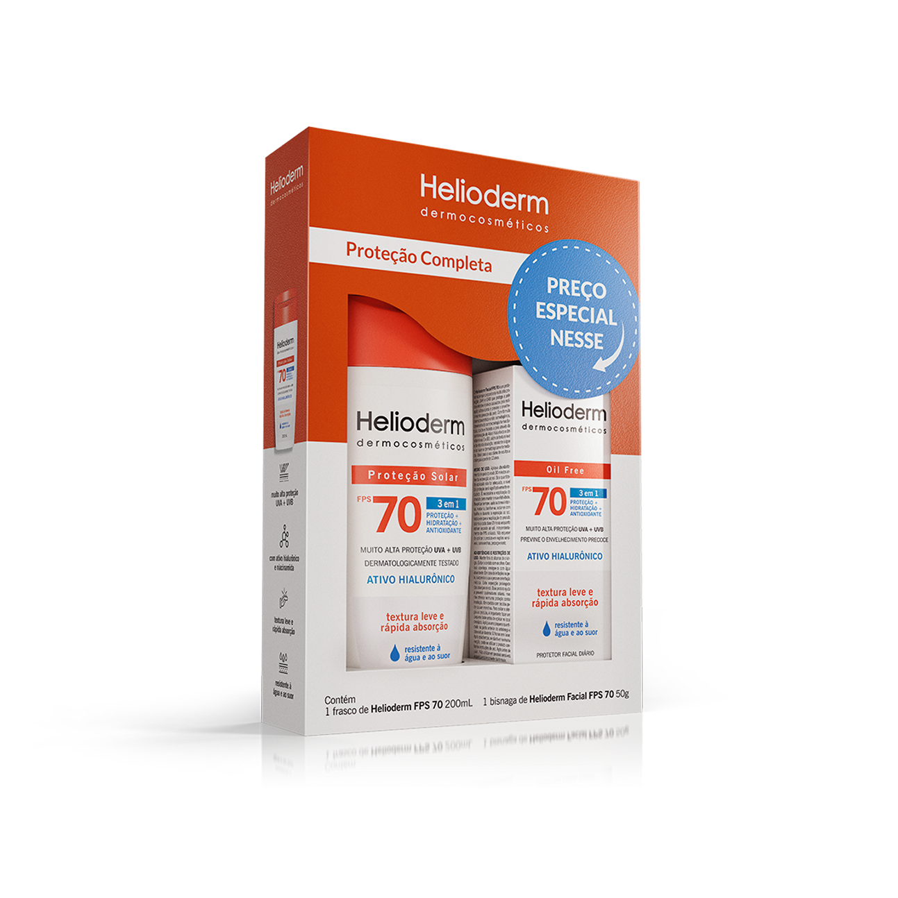 Helioderm Kit Sabonete Líquido Facial + Facial FPS 50 cor média