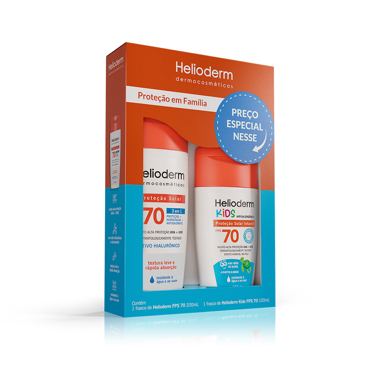 Helioderm Kit Sabonete Líquido Facial + Facial FPS 50 cor média