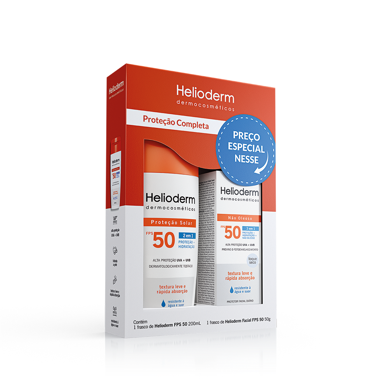 Helioderm Kit FPS 50 loção 120ml + FPS 50 Facial