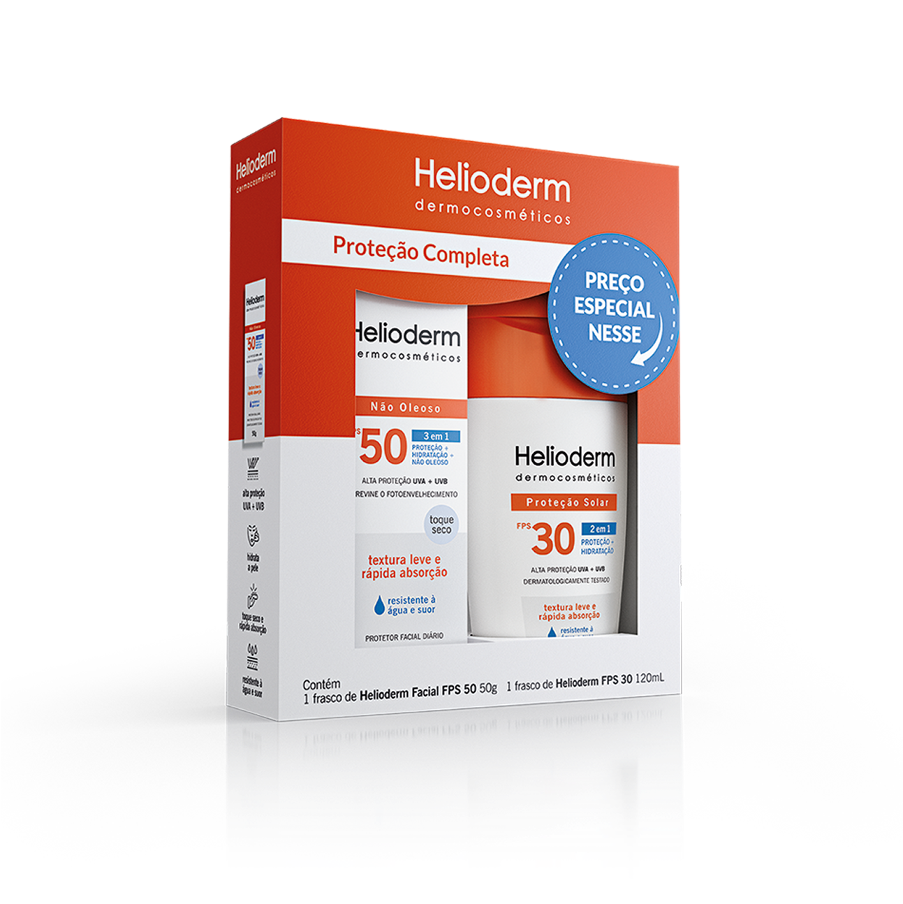 Helioderm Kit FPS 30 loção 120ml + FPS 50 Facial