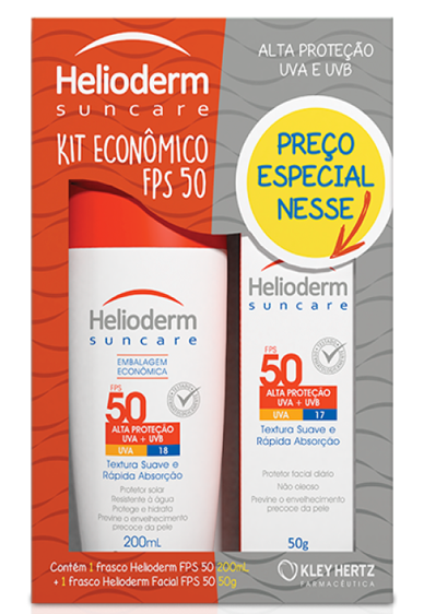 Helioderm Kit FPS 50 200ml + Facial Diário